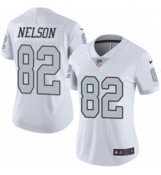 Womens Nike Oakland Raiders 82 Jordy Nelson Limited White Rush Vapor Untouchable NFL Jersey