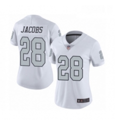 Womens Oakland Raiders 28 Josh Jacobs Limited White Rush Vapor Untouchable Football Jersey