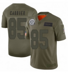 Womens Oakland Raiders 85 Derek Carrier Limited Camo 2019 Salute to Service Football Jersey