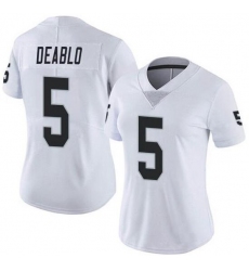 Women's Oakland Raiders#5 Divine Deablo White Vapor Untouchable Limited Stitched Jersey