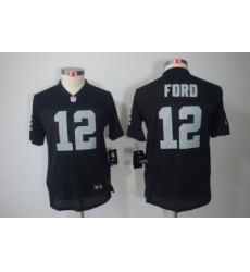 Nike Nfl Youth Oakland Raiders #12 Jacoby Ford Black Color[Youth Limited Jerseys]
