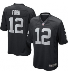 Nike Nfl Youth Oakland Raiders #12 Jacoby Ford Black Jerseys