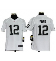 Nike Nfl Youth Oakland Raiders #12 Jacoby Ford White Jerseys