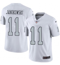 Nike Raiders #11 Sebastian Janikowski White Youth Stitched NFL Limited Rush Jersey