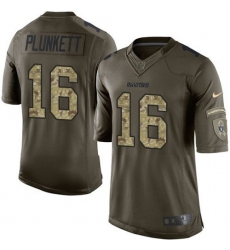 Nike Raiders #16 Jim Plunkett Green Youth Stitched NFL Limited Salute to Service Jersey