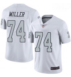 Raiders #74 Kolton Miller White Youth Stitched Football Limited Rush Jersey