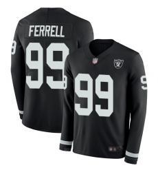 Raiders 99 Clelin Ferrell Black Team Color Youth Stitched Football Limited Therma Long Sleeve Jersey