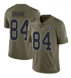 Youth Antonio Brown Limited Olive Jersey Oakland Raiders Football 84 Jersey 2017 Salute to Service Jersey