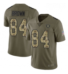 Youth Antonio Brown Limited OliveCamo Jersey Oakland Raiders Football 84 Jersey 2017 Salute to Service Jersey