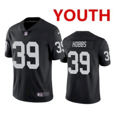 Youth Las Vegas Raiders 39 Nate Hobbs Black Vapor Limited Jersey 