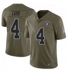 Youth Las Vegas Raiders 4 Derek Carr 2017 Green Salute To Service Limited Jersey