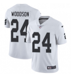 Youth Nike Oakland Raiders 24 Charles Woodson Elite White NFL Jersey