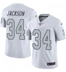 Youth Nike Oakland Raiders 34 Bo Jackson Elite White Rush Vapor Untouchable NFL Jersey