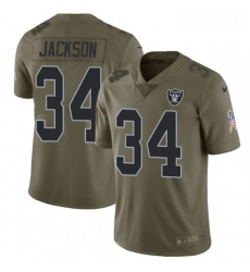 Youth Nike Oakland Raiders 34 Bo Jackson Limited Olive 2017 Salute to Service NFL Jersey