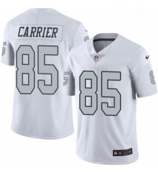 Youth Nike Oakland Raiders 85 Derek Carrier Limited White Rush Vapor Untouchable NFL Jersey