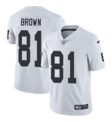 Youth Nike Raiders 81 Tim Brown White Stitched NFL Vapor Untouchable Limited Jersey