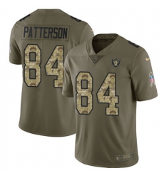 Youth Nike Raiders #84 Cordarrelle Patterson Olive Camo Stitched NFL Limited 2017 Salute to Service Jersey