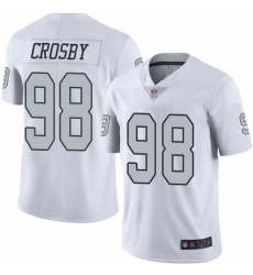 Youth Raiders 98 Maxx Crosby White Stitched Football Limited Rush Jersey