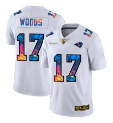 Los Angeles Rams 17 Robert Woods Men White Nike Multi Color 2020 NFL Crucial Catch Limited NFL Jersey