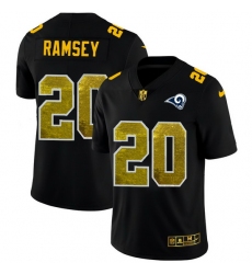 Los Angeles Rams 20 Jalen Los Angeles Ramsey Men Black Nike Golden Sequin Vapor Limited NFL Jersey