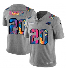 Los Angeles Rams 20 Jalen Los Angeles Ramsey Men Nike Multi Color 2020 NFL Crucial Catch NFL Jersey Greyheather