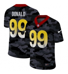Los Angeles Rams 99 Aaron Donald Men Nike 2020 Black CAMO Vapor Untouchable Limited Stitched NFL Jersey