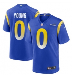 Men Los Angeles Rams 0 PByron Young Blue Stitched Game Jersey