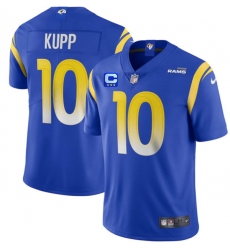 Men Los Angeles Rams #10 Cooper Kupp 2022 Royal With 3-Star C Patch Vapor Limited Stitched Jersey