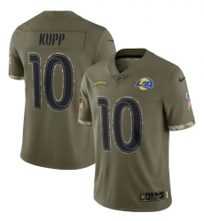 Men Los Angeles Rams 10 Cooper Kupp Olive 2022 Salute To Service Limited Stitched Jersey