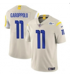 Men Los Angeles Rams 11 Jimmy Garoppolo Bone Vapor Untouchable Stitched Football Jersey