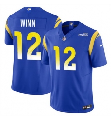 Men Los Angeles Rams 12 Dresser Winn Blue 2023 F U S E  Vapor Untouchable Stitched Football Jersey