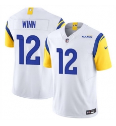 Men Los Angeles Rams 12 Dresser Winn White 2023 F U S E  Vapor Untouchable Stitched Football Jersey