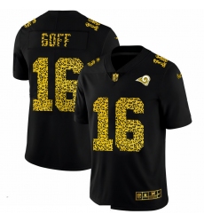 Men Los Angeles Rams 16 Jared Goff Men Nike Leopard Print Fashion Vapor Limited NFL Jersey Black