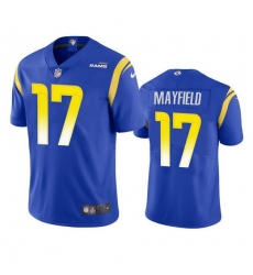 Men Los Angeles Rams 17 Baker Mayfield Royal Vapor Untouchable Limited Stitched Football Jersey