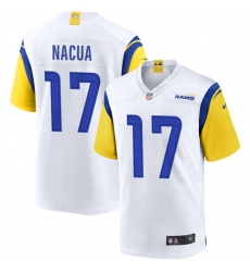 Men Los Angeles Rams 17 Puka Nacua White Stitched Football Game Jersey