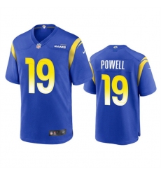 Men Los Angeles Rams 19 Brandon Powell Royal Stitched Football Game Jersey