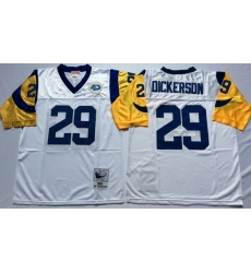 Men Los Angeles Rams 29 Eric Dickerson White M&N Throwback Jersey