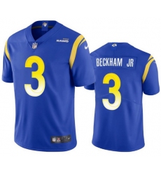 Men Los Angeles Rams 3 Odell Beckham Jr  2021 Royal Vapor Untouchable Limited Stitched Football Jersey