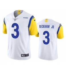 Men Los Angeles Rams 3 Odell Beckham Jr  2021 White Vapor Untouchable Limited Stitched Football Jersey