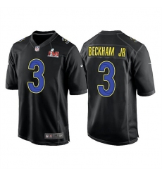 Men Los Angeles Rams 3 Odell Beckham Jr  2022 Black Super Bowl LVI Game Stitched Jersey