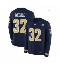 Men Los Angeles Rams 32 Eric Weddle Limited Navy Blue Therma Long Sleeve Football Jersey