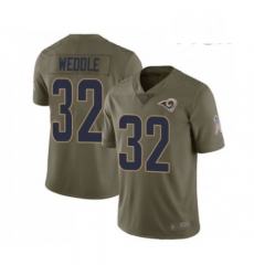 Men Los Angeles Rams 32 Eric Weddle Limited Olive 2017 Salute to Service Football Jersey