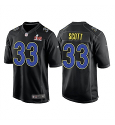 Men Los Angeles Rams 33 Nick Scott 2022 Black Super Bowl LVI Game Stitched Jersey