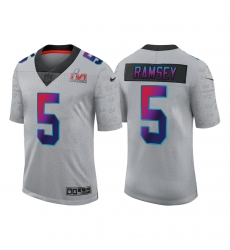 Men Los Angeles Rams 5 Jalen Ramsey 2022 Grey Super Bowl LVI Limited Stitched Jersey