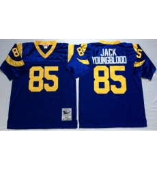Men Los Angeles Rams 85 Jack Youngblood Blue M&N Throwback Jersey