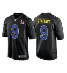 Men Los Angeles Rams 9 Matthew Stafford 2022 Black Super Bowl LVI Game Stitched Jersey