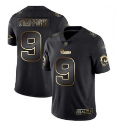Men Los Angeles Rams 9 Matthew Stafford Black Gold Men Stitched NFL Vapor Untouchable Limited Jersey
