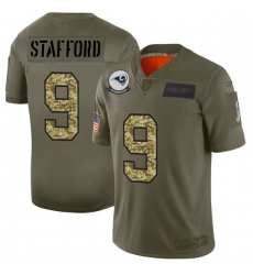 Men Los Angeles Rams 9 Matthew Stafford Men Nike 2019 Olive Camo Salute To Service Limited NFL Jersey