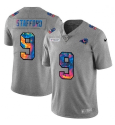 Men Los Angeles Rams 9 Matthew Stafford Men Nike Multi Color 2020 NFL Crucial Catch NFL Jersey Greyheather