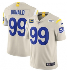 Men Los Angeles Rams 99 Aaron Donald 2022 Bone With 4 Star C Patch Vapor Untouchable Limited Stitched Jersey